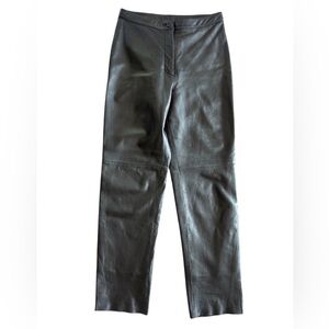 Hillard & Hanson | Women’s Black Lambskin Leather Straight Leg Pants Size 8